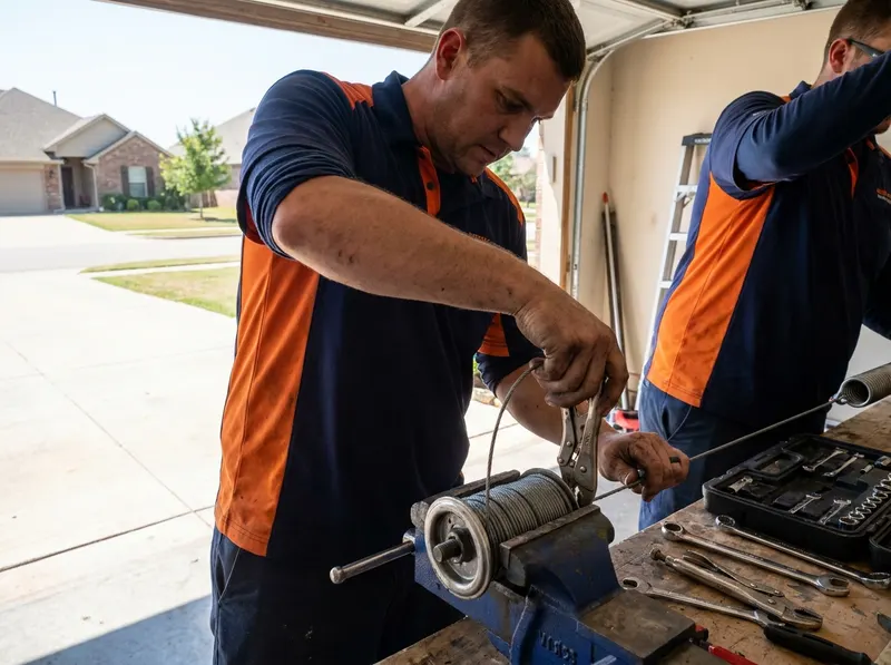 Garage Door Cable Off Drum Repair in Mustang, OK
